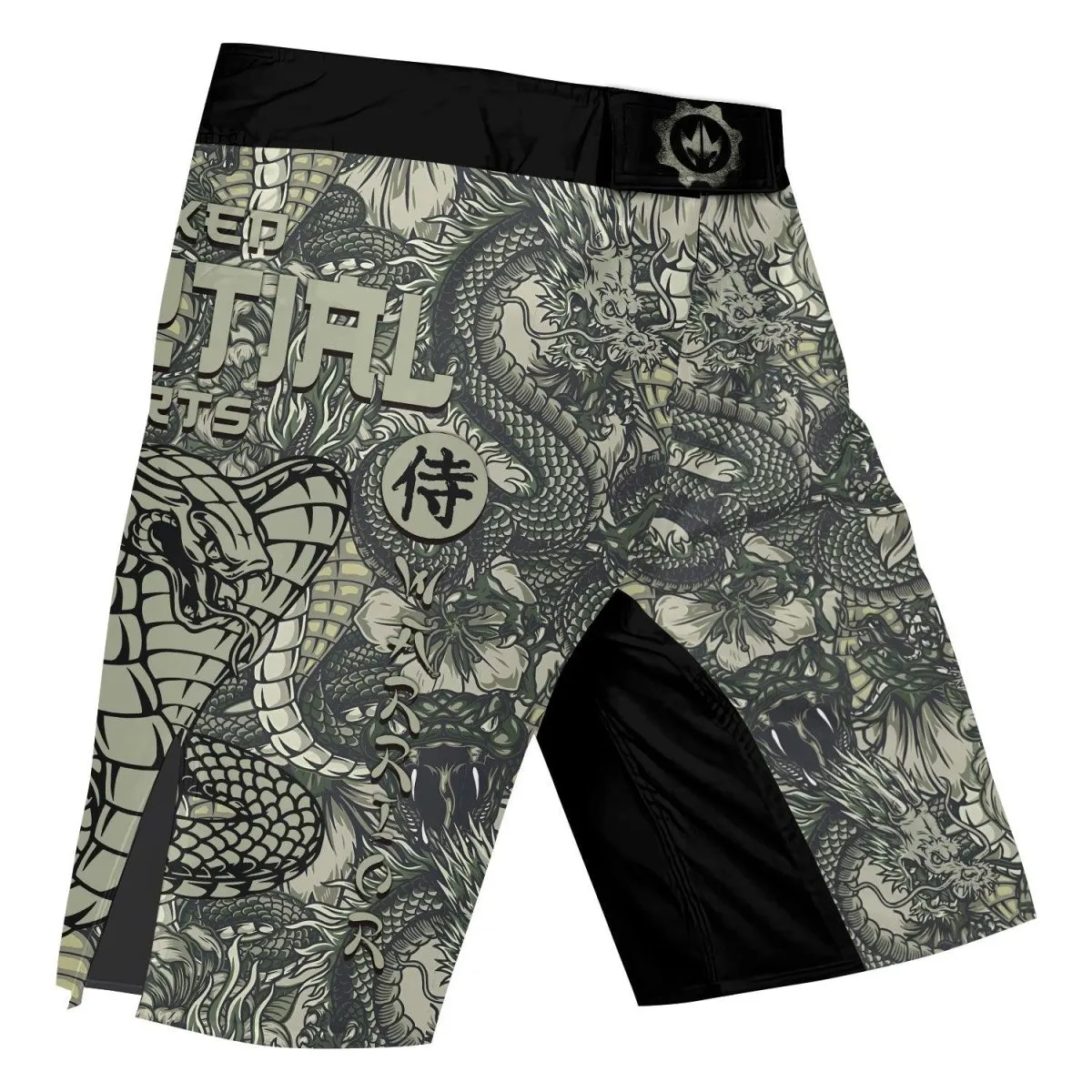 Samurai Cobra And Dragon Fight Shorts