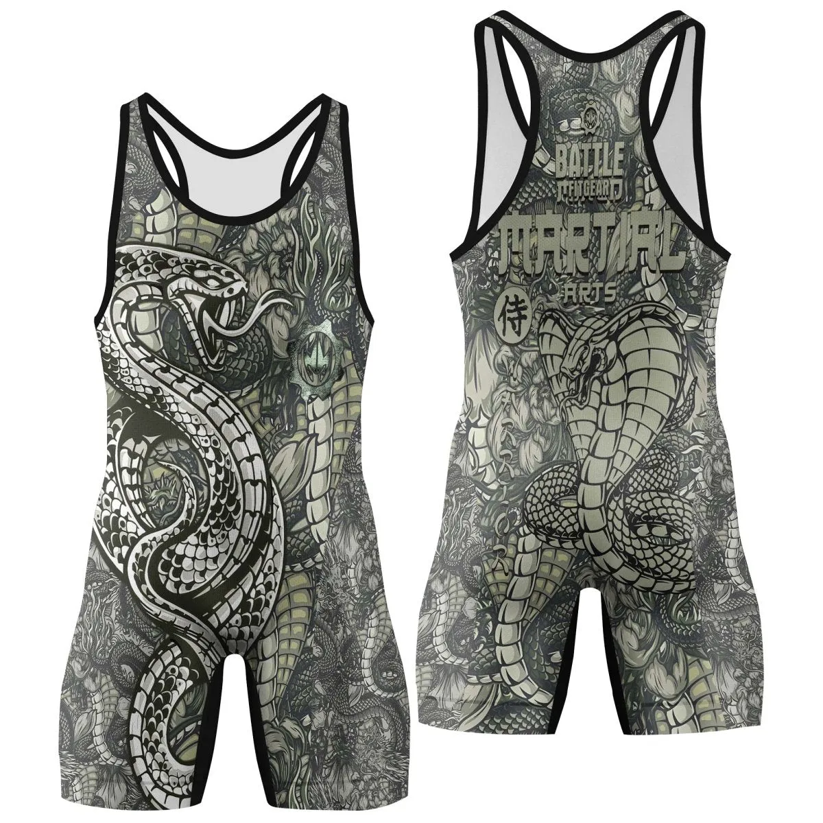 Samurai Cobra And Dragon Wrestling Singlets