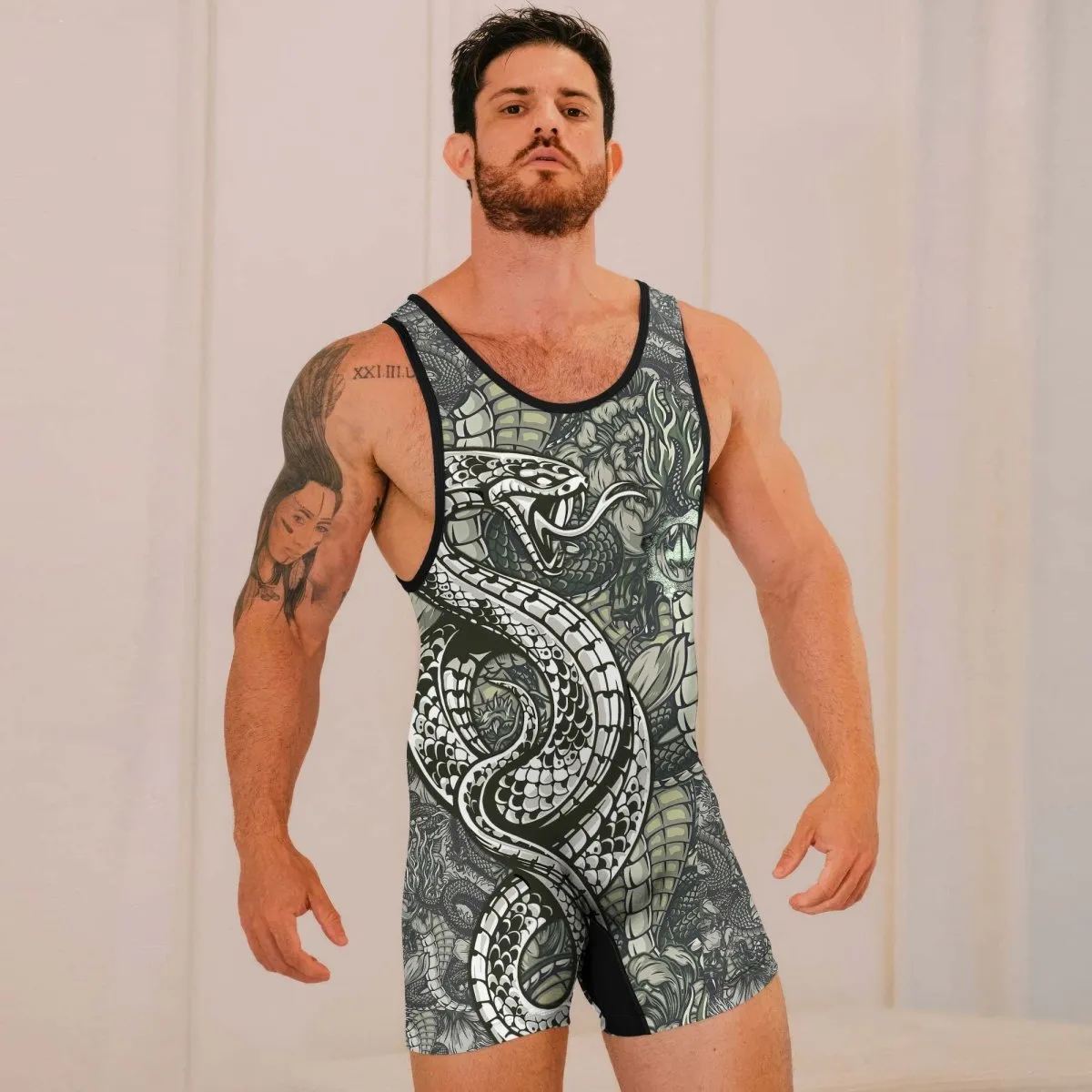 Samurai Cobra And Dragon Wrestling Singlets