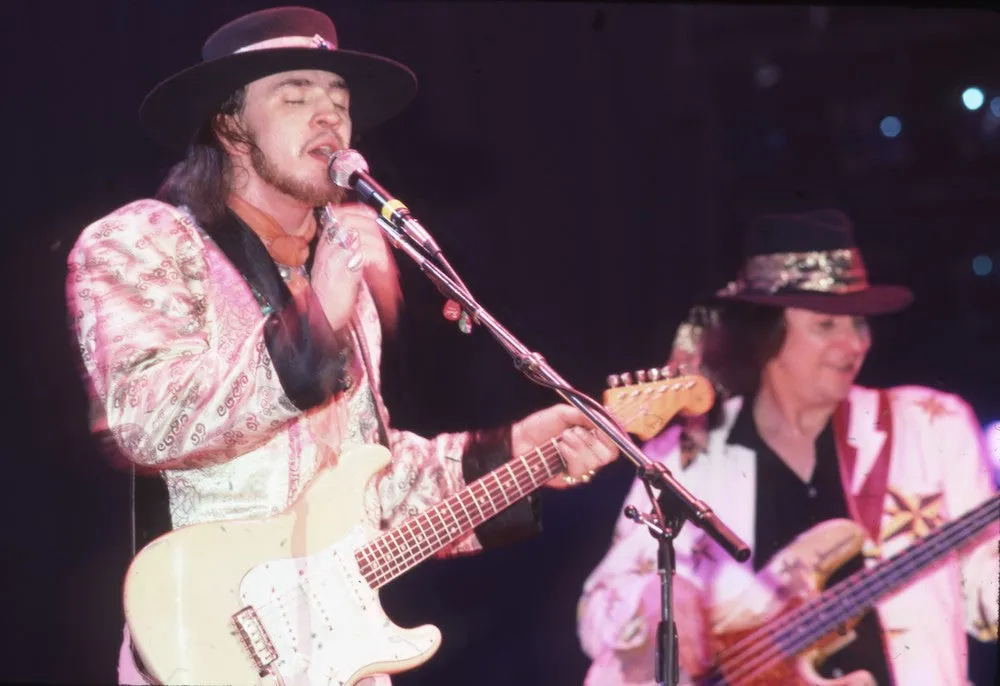 Stevie Ray Vaughan & Bassist Tommy Shannon 1985 Photo Print