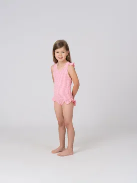 Tabitha Girls One Piece in Pink Tourmaline Gingham