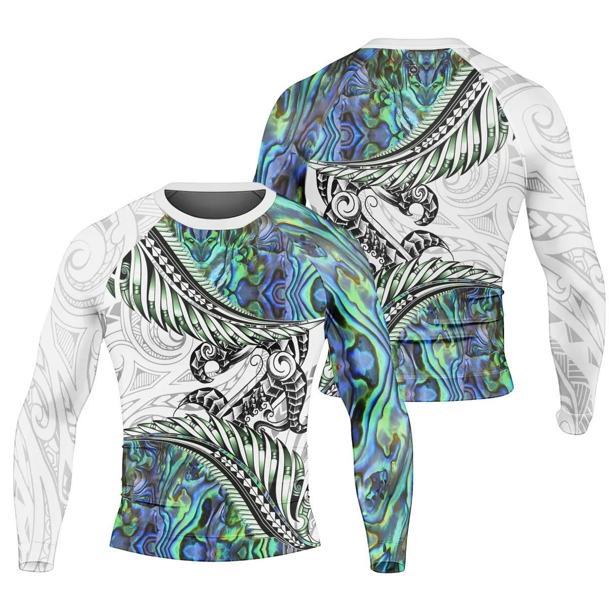 Tribal Maori Tattoo Men's Long Sleeve Rash Guard