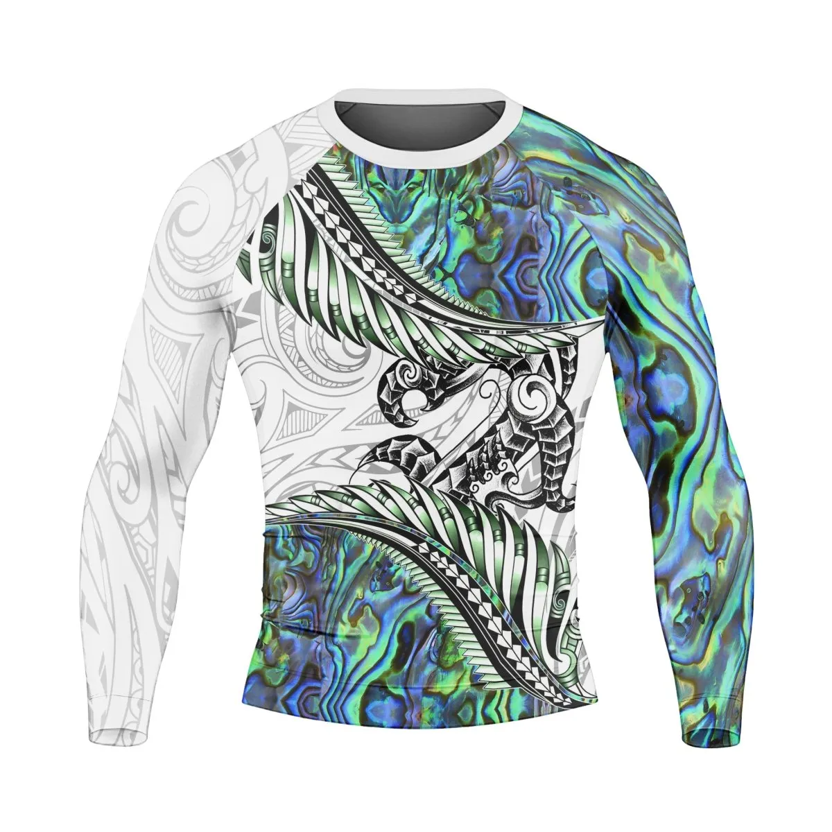 Tribal Maori Tattoo Men's Long Sleeve Rash Guard
