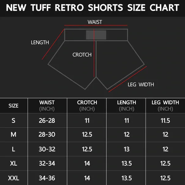 TUFF Chinese Dragon Retro Muay Thai Shorts Black