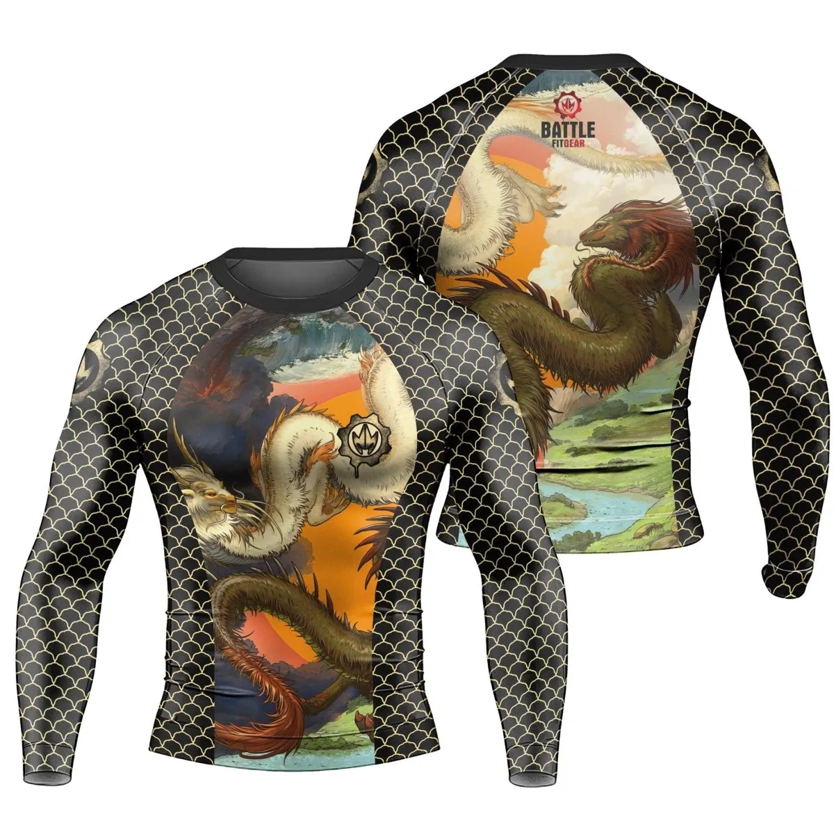 Twin Dragon Long Sleeve Rash Guard