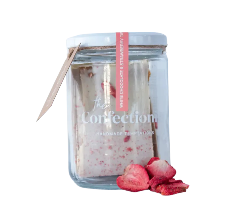 White Chocolate & Strawberries Toffee - 200g Jar