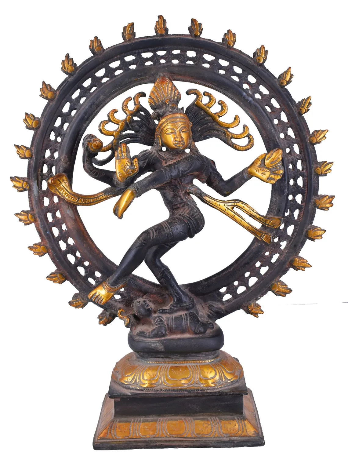 White Whale Natraj Brass Statue,Nataraja - King of Dancers Hindu God Shiva for Temple Mandir Home Decor