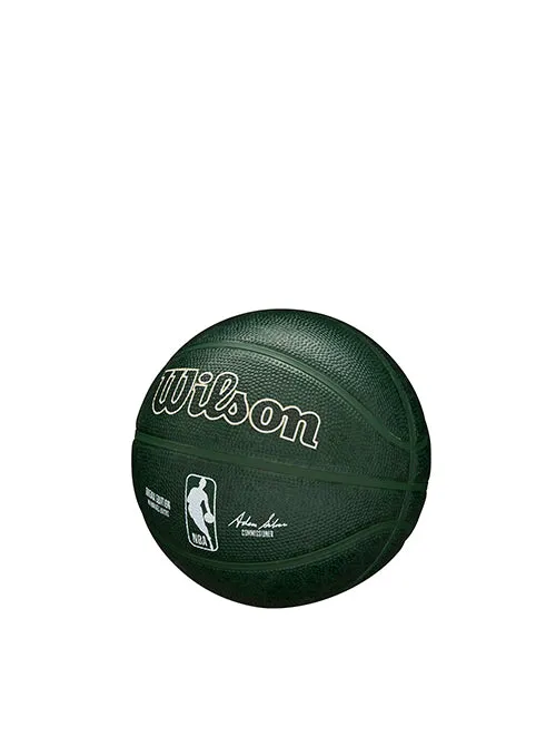 Wilson Forge Print Green Milwaukee Bucks Mini Basketball