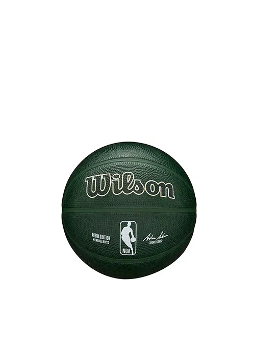 Wilson Forge Print Green Milwaukee Bucks Mini Basketball