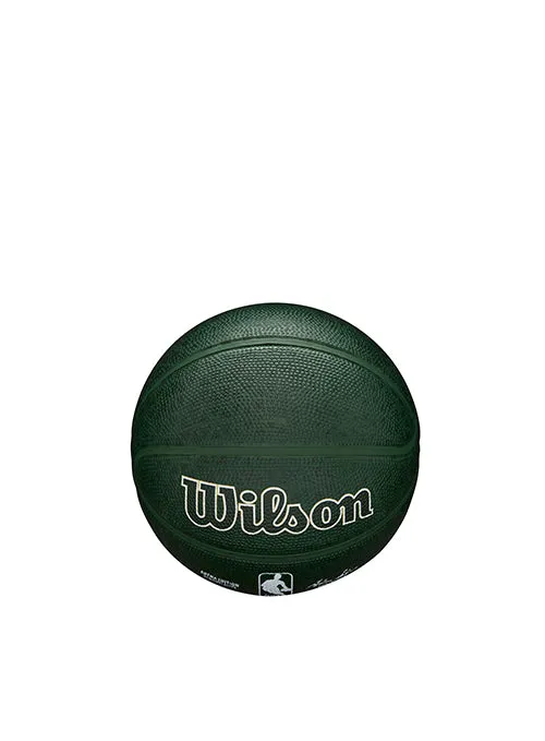 Wilson Forge Print Green Milwaukee Bucks Mini Basketball