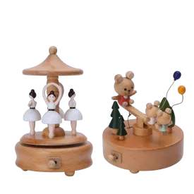 Wooden Carousel Music Box