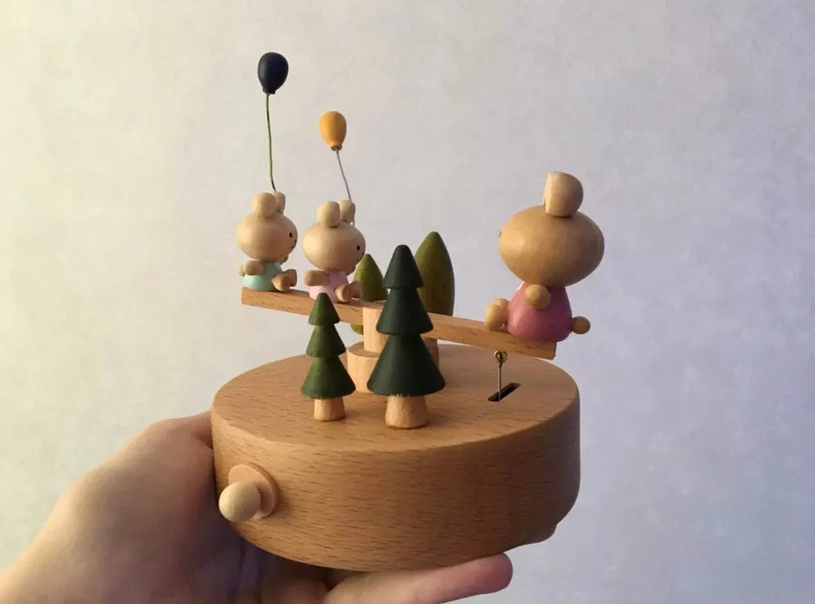 Wooden Carousel Music Box