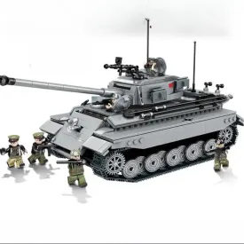 WWII - German King Tiger Tank - Grey - Mil-Blox