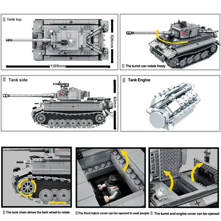 WWII - German Tiger 1 Tank - Mil-Blox
